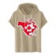 thumbnail image 1 of Blusa con capucha de manga corta para hombre, informal, con estampado, a la moda, con capucha, camiseta deportiva de manga corta, blusa de poliéster para hombre, 1 of 7
