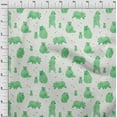 thumbnail image 4 of oneOone Viscose Jersey Green Fabric Bear Craft Projects Decor Fabric Printed By The Yard 60 Inch Wide, 4 of 7
