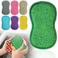 thumbnail image 5 of Multipurpose Kitchen Scrub Sponges, Heavy Duty Dual-Sided Cleaning Non-Scratch Scrub Sponge, Reusable Durable Microfiber Sponge for Household Cleaning, 1Pc, Available in 7 Colors(Khaki,6.3x3.9"), 5 of 8
