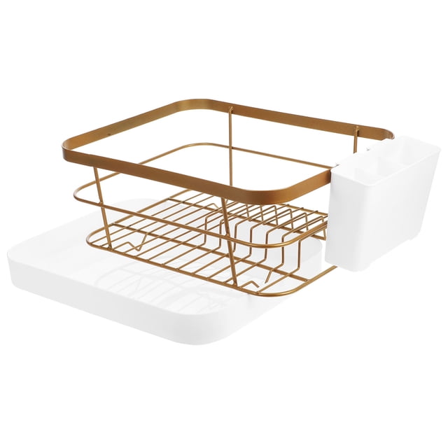 BESTYASH 1Jgo De Platos Dorado De Metal Para Encimera Con Soporte Para Utensilios