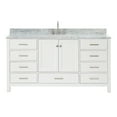 thumbnail image 2 of Ariel Cambridge 67 Inch Single Oval Sink Vanity With Carrara White Marble Countertop With 0.75 Edge In White, 2 of 10