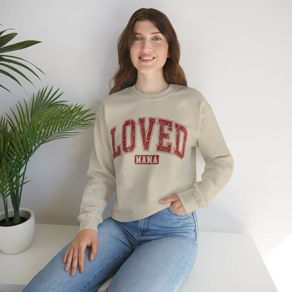 Loved Mama Sweatshirt, Mama Retro Valentine's Day Sweatshirt, Mom Gifts