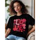 thumbnail image 3 of Camiseta de mujer, camisetas de manga corta, camisetas casuales, camisetas de cuello redondo con rosas de amor para el Día de San Valentín para mujer, 3 of 8