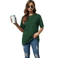 thumbnail image 2 of V Neck Short Sleeve Gym Shirts Casual Loose Fit Basic Tees green XXL, 2 of 5
