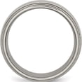thumbnail image 2 of Titanium Polished 8mm Grooved And Beaded Edge Band (Size 13) Made In China tb135-13, 2 of 5