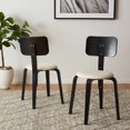 thumbnail image 5 of SAFAVIEH Jo Upholstered Stackable Dining Chair, Black/Cream, Set of 2 (21.7 in. W x 22.6 in. D x 32.9 in. H), 5 of 13