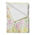 thumbnail image 2 of Floral Soft Flannel Fleece Blanket, Hand Drawn Colorful Flourishing Spring Flowers Sketchy Design Natural Garden Theme, Cozy Plush for Indoor and Outdoor Use, 60" x 80", Multicolor, by Ambesonne, 2 of 5