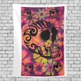 thumbnail image 3 of ABPHQTO Tapiz de flores de calavera decoración de pared sala de estar dormitorio tapices DIY 150x225 cm, 3 of 4
