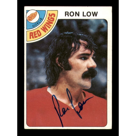 Ron Low Autographed 1978-79 Topps Card #237 Detroit Red Wings SKU #251399