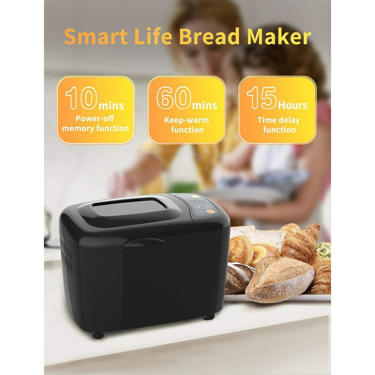 MOOSOO 3.5LB Bread Machine 12-in-1 Automatic Bread Maker with Time