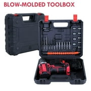 21V Power Drill Cordless Drill, Hammer Drill Cordless with 27 Pcs Accessories, 25+1 Variable Speed Trigger 3/8 Keyless Chuck 1200mAh Lithium-Ion Battery & Toolboxes, Drill Kit for Home