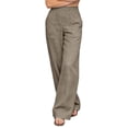 thumbnail image 5 of GZWYHT Womens Cotton Linen Pants，Plus Size Trouser Loose Sweatpants Casual Lounge Yoga Workout Palazzo High Waist Yoga Pants With Pockets Loose Stretch Dress，Blue S, 5 of 7