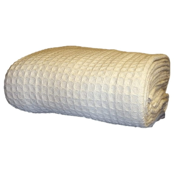 Santa Grace Honeycomb Thermal Waffle Blanket 100% Cotton Queen Ivory