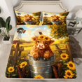 thumbnail image 2 of Homewish Animal Highland Cow Twin Sheet Sets 3pcs for Boys Girls,Chic Floral Sunflowers Twin Fitted Sheet Microfiber,Vintage Farmhouse Cattle Breathable Flat Sheet,Breathable Home Decor, 2 of 7