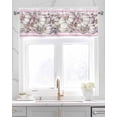 thumbnail image 2 of Pink Pumpkins Fall Kitchen Valances for Windows Farmhouse Linen Window Valance Curtain for Living Room Window Treatment Thanksgiving Starfish Autumn Leaves Valance Rod Pocket Topper, 42 x 18 Inch, 2 of 6