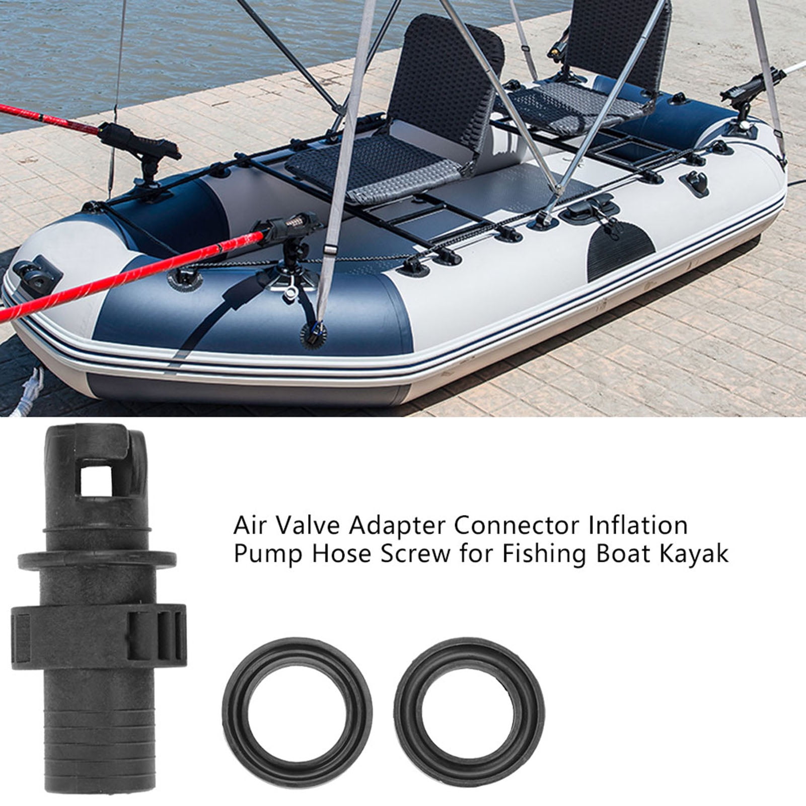 Inflatable Pvc Boat Kayak Air Valve Adapter Inflation Dinghy Pump Hose Screw 