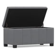 thumbnail image 4 of Dover 36" W Rectangle Storage Ottoman Bench in Stone Gray Faux Leather, 4 of 13