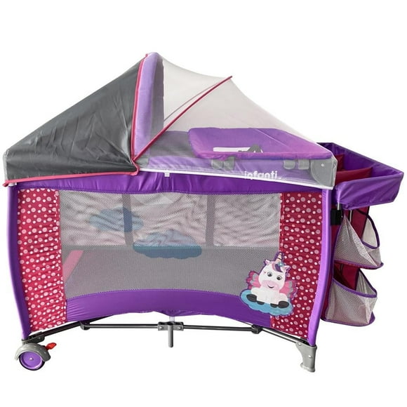 Cuna de Viaje Infanti con Organizador Rosa