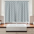 thumbnail image 2 of Ambesonne Grey Kitchen Curtains, Flora Lace Monochrome Pattern, 55"x36", Pale Slate Blue and White, 2 of 3