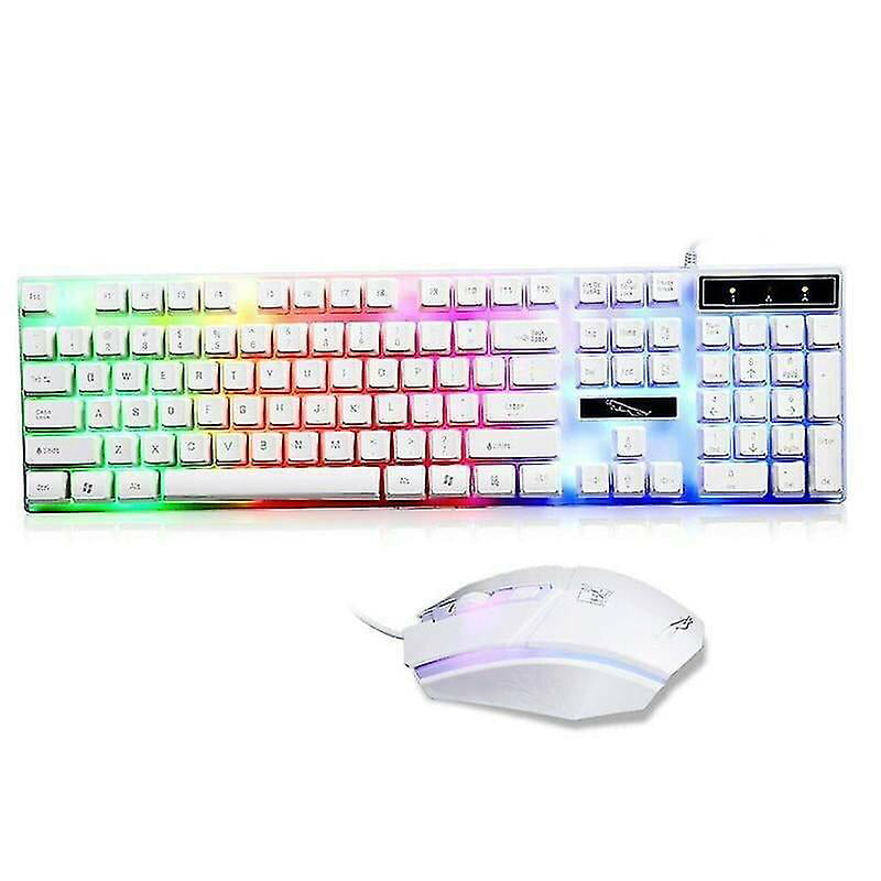 vedholdende svag akse White) Gaming Keyboard Mouse Set Rainbow Led Wired Usb For Pc Laptop Ps4  Xbox - Walmart.com