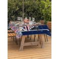 thumbnail image 3 of Outdoor Tablecloth with Umbrella Hole for Patio/Picnic/Party/Camping, 4th of July Fireworks Waterproof Table Cloth Rectangle Table Cover Washable, Independence Day Dogs Blue Red Poppy (54"x 80"), 3 of 8