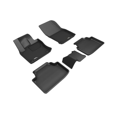 3D MAXpider Custom Fit Kagu Floor Mat (Black) Compatible for Volkswagen TAOS 2019-2023-Full Set