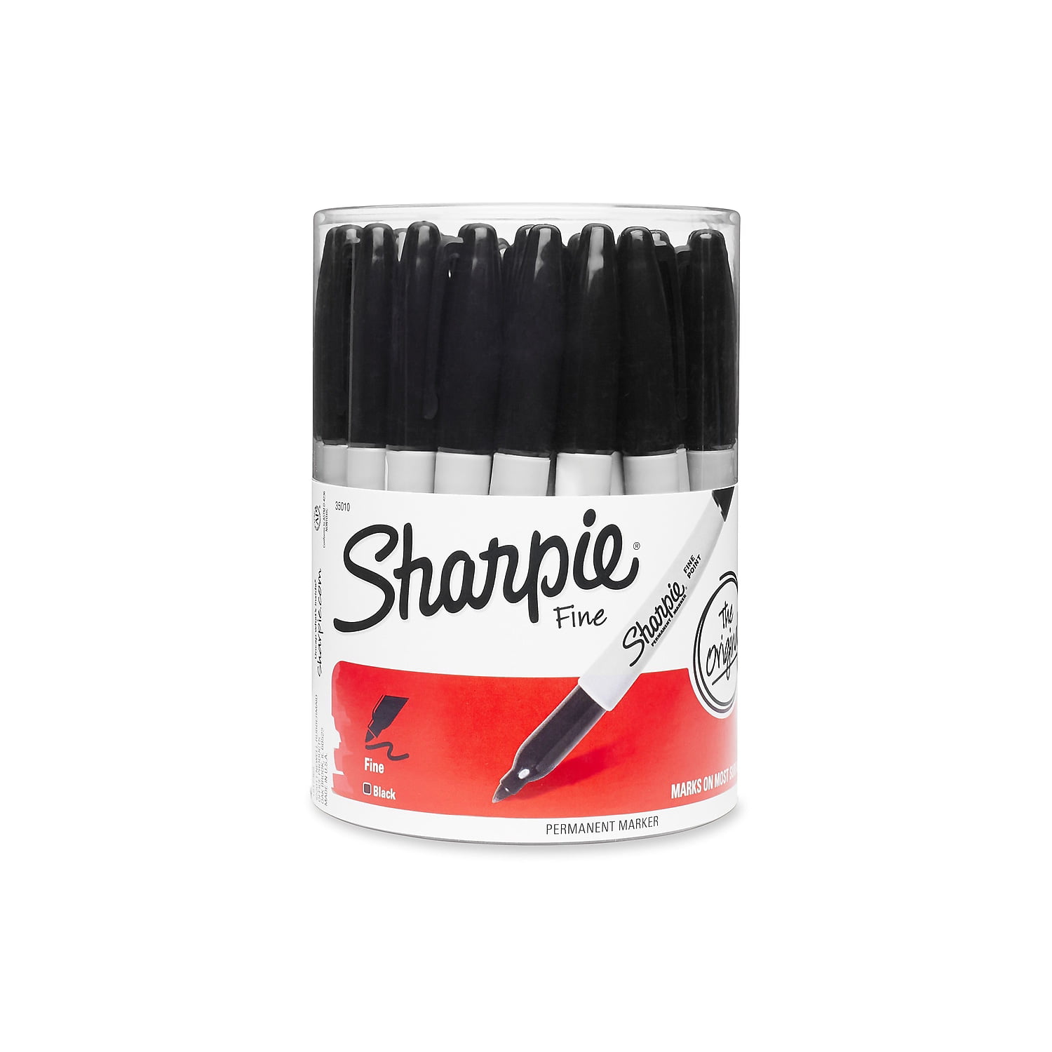 Sharpie Permanent Fine Point Marker Canister Red 36 Count 