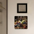 thumbnail image 3 of 14 Inch Wall Clock Battery Operated Square Clock Decorative for Office, Kitchen, Outdoor, Living Room，Wine and Ripe Grapes on Wooden Table Lovely Drawing, 3 of 4
