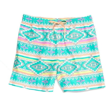 Chubbies Mens Swim Trunks, Stretch Swimming Board Shorts, 5.5 Inseam Large Short Pastel Aztec