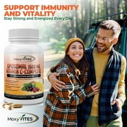 MoxyVites Liposomal Vitamin C 1500mg with Zinc and Elderberry, for Immune Support, Vegan, Gluten-Free, 180 Capsules