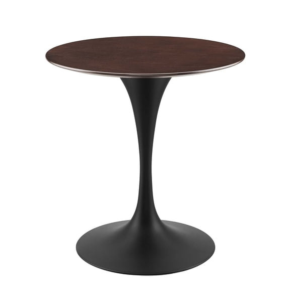 Dining Table, Round, Wood, Black Dark Brown, Modern Contemporary Urban Design, Kitchen Room Cafe Bistro Restaurant Hospitality