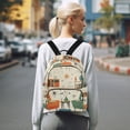 thumbnail image 7 of FORMRS Mini Backpack Purse for Women Travel Daypack Casual Shoulder Bag, Beige Cats Reading, 7 of 7