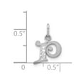 thumbnail image 2 of 14k White Gold Diamond-cut Initial P Charm, 2 of 3