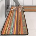 thumbnail image 2 of Kitchen Rugs Sets Of 2,Orange Ethnic Stripe Pattern Anti Fatigue Kitchen Mat Rugs Non Slip Washable,Decorative Kitchen Floor Mats for Kitchen,Sink,Laundry,17"x47"+17"x47", 2 of 5