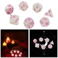 thumbnail image 3 of Juego de mesa de 7 dados multicaras, Trpg, DND, dados poliédricos para amantes, juego de dados, regalo, juego de guerra, ocio, entretenimiento, juego de dados, casino. Rosado, 3 of 9