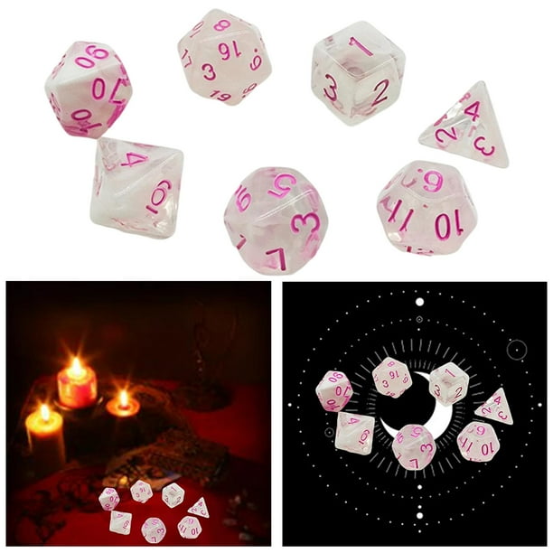 7 Piezas de Dados Acrílicos de Varios D20 D12 D10 D8 D6 D4 D s Dados Poliédricos RPG MTG de Dados de Entretenimiento yotijar Dados de juego de mesa