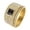 Gold Black, variant on Men's Stainless Steel Dainty Small Square Black Zirconia Rings Thumb Pinky Wedding Band Silver Size 7