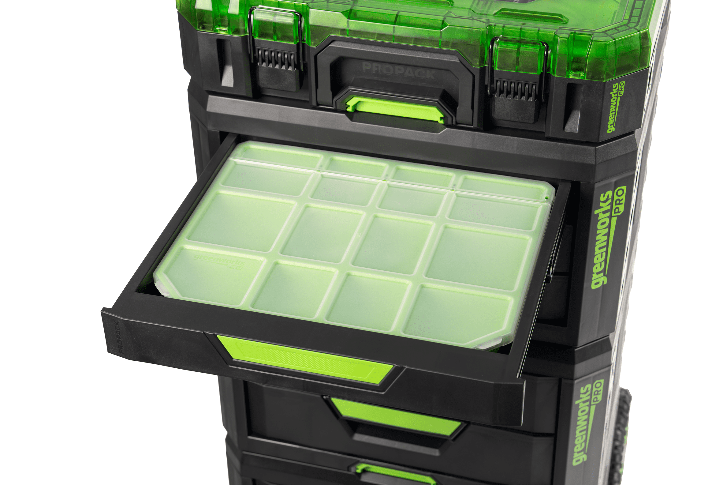 Greenworks Pro ProPack Heavy Duty 3 Drawer Toolbox with Secure Stack System
