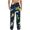 thumbnail image 3 of Goofa Funny Spaceships Printed Soft Pajama Pants for Men, Wide Leg Comfy Casual Lounge Yoga Pants-Large, 3 of 9