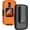 Orange, variant on Case with Clip for Alcatel TCL Flip 2 Phone, Nakedcellphone [Grid Texture] Slim Hard Shell Cover and [Rotating/Ratchet] Belt Hip Holster Holder Combo for T408DL / TFALT408DCP - Red