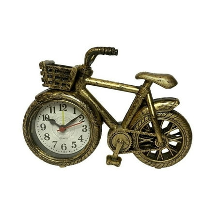 Creative Bicycle Model Alarm Clock Retro DIY Crafts Stand Clock Desk Decor Bicycle Design Home Decoration