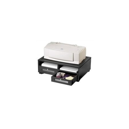 UPC: 0014751113056 | Victor Wood Printer Stand 2 Drawer 21-4/5 x15-1/4 x8 Midnight BK 11305