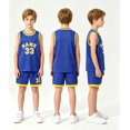 thumbnail image 3 of Fdqin Boys Athletic Shorts Set 6 Pieces Basketball Jersey Outfits for Kids Sleeveless Tank Top and Shorts Summer Activewear White Red Blue 7-8Years, 3 of 9