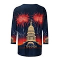 thumbnail image 4 of MEICHEN 250th Anniversary 3/4 Sleeve T Shirt for Women America Flag Patriotic Top 1776-2026 Graphic Tee 4th of July Blouse, 4 of 5