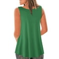 thumbnail image 5 of Miluxas Tank Tops for Women Sleeveless Crew Neck Workout Yoga Shirts Summer Casual Beach Vacation Undershirt Flowy Blouses Green-A 12(XXL), 5 of 6