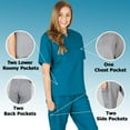 thumbnail image 2 of Women's Scrub Sets, Scrub Top and Pants (Teal, 3X-Large), 2 of 7