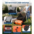 thumbnail image 7 of GIMMYFIVE 26-Inch Heavy Duty Push Lawn Sweeper, 7 Cu. ft. Leaf & Grass Collector, 4 Brushes, Steel, 7 of 7