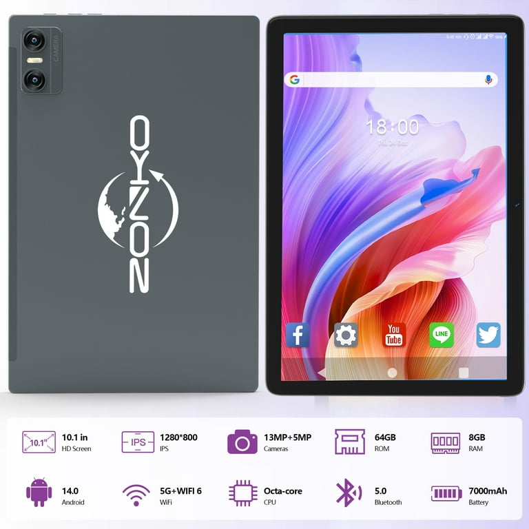 Android 14 Tablet,WiFi 6 Tablets,64GB ROM 8GB RAM,Octa-Core