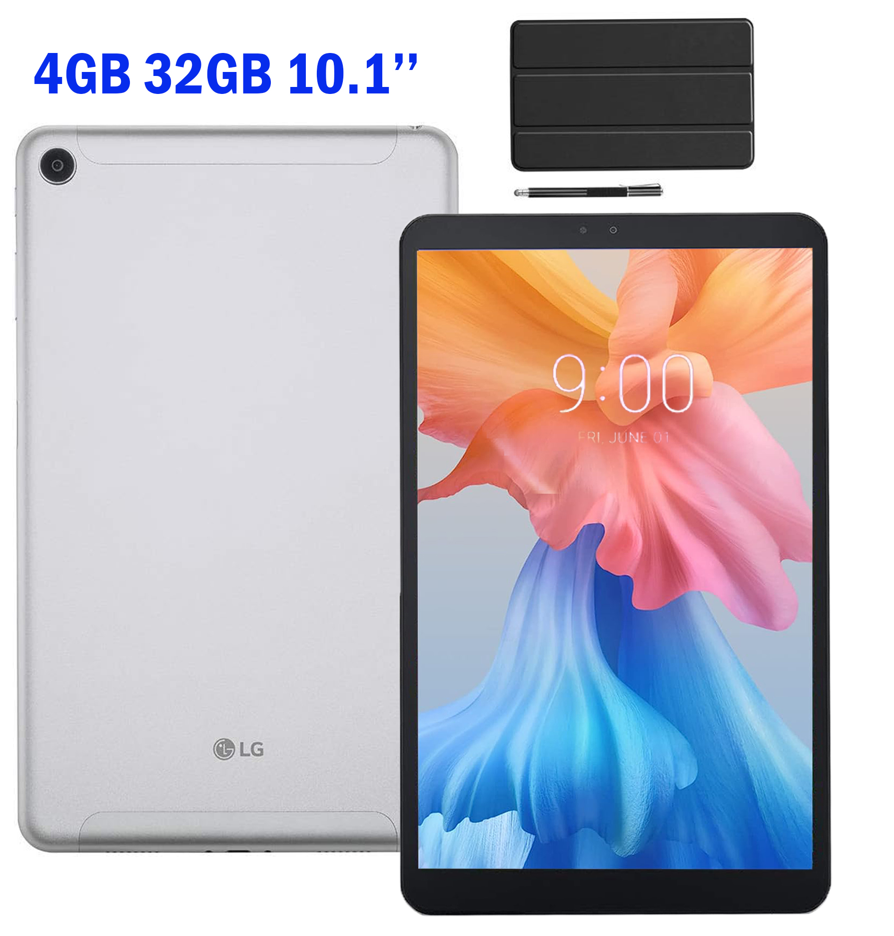 LG G Pad 5 T600 10.1 inches 32GB Unlock, LM-T600QSCCASV with Tigology Stylus Pen & Tablet Case Cover - image 1 of 7