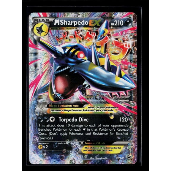 Collectible Lightly Played 2017 Pokemon XY M Sharpedo-EX FA Holo Black Star Promo XY200 Card